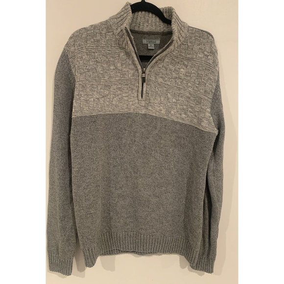 Method Sweater Men’s XL Gray 1/4 Zip Pull Tag‎ Mock Neck Cotton Acrylic Blend - Picture 1 of 9